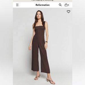 BRAND NEW! Reformation Alva jumpsuit color cafe size 8